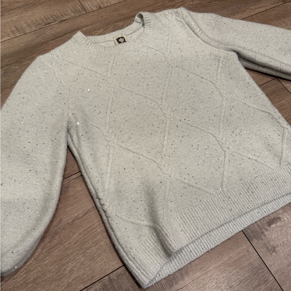 Light grey sparkling Anne Klein Sweater!!